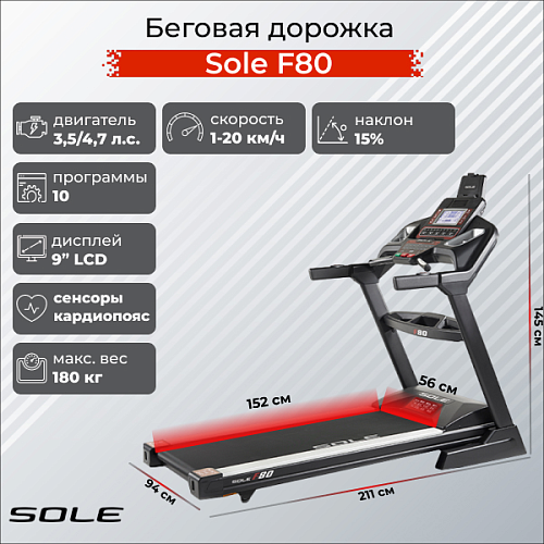 Беговая дорожка Sole Fitness F80 Купить Беговая дорожка Sole Fitness F80 в Москве